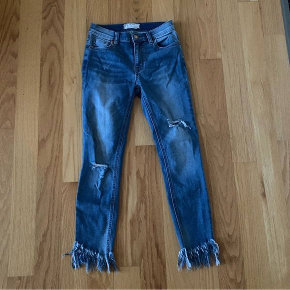 Free People Great Heights Frayed Skinny Jeans Size 24 short - Picture 3 of 8